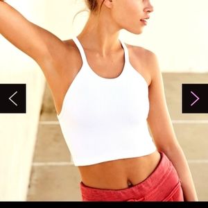 Free People Happiness Runs Crop Tank in White, M/L